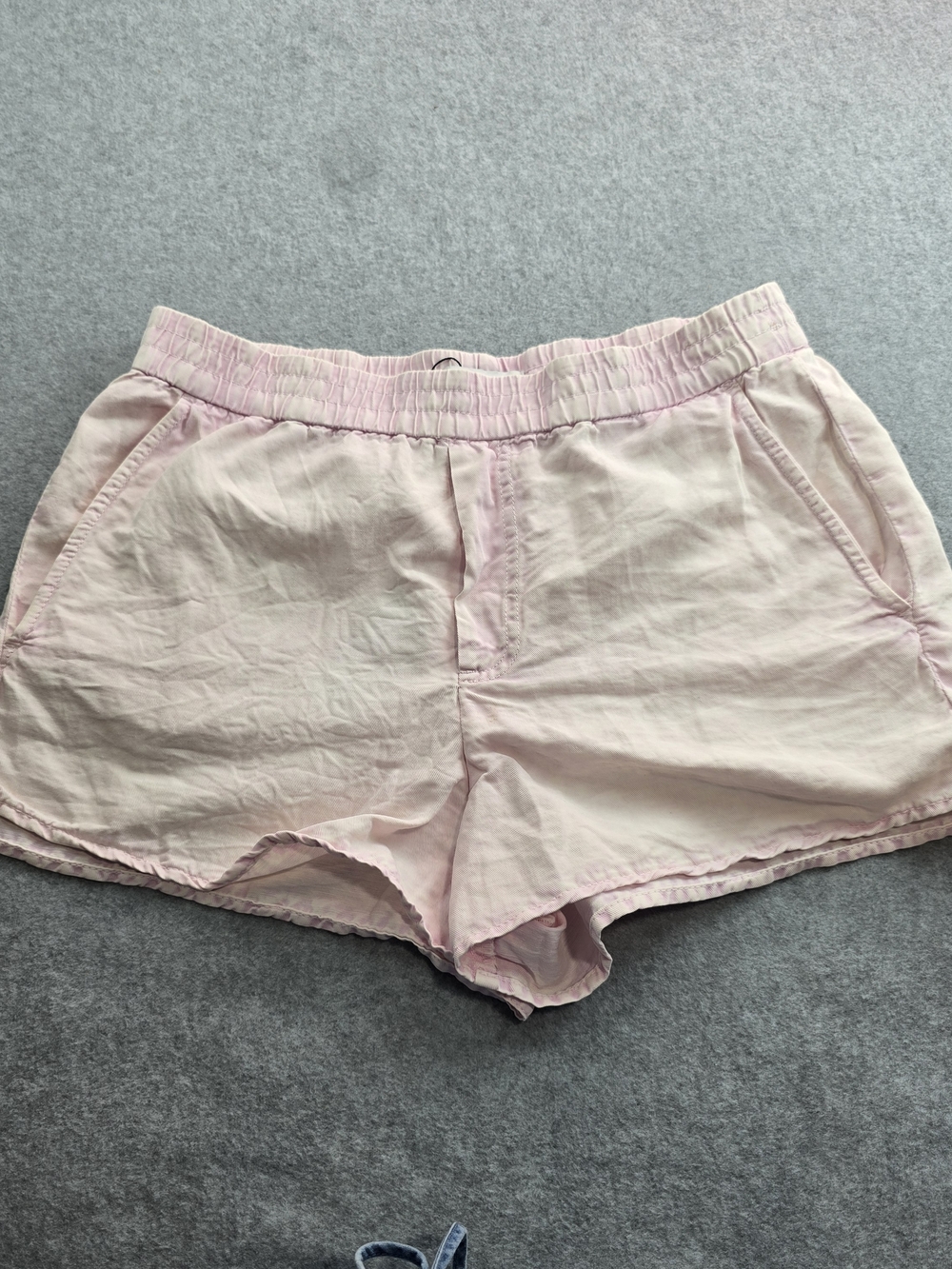 Zara Light Pink Linen Cotton Blend Elastic Waist Shorts Medium NWOT